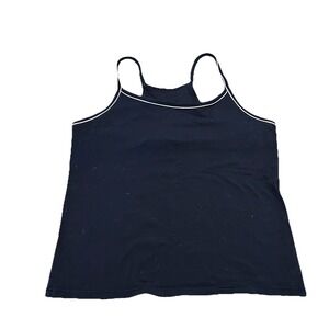 Y2K Old Navy XL Active Tank Top Women Racer Back Black White Piping Support Cami